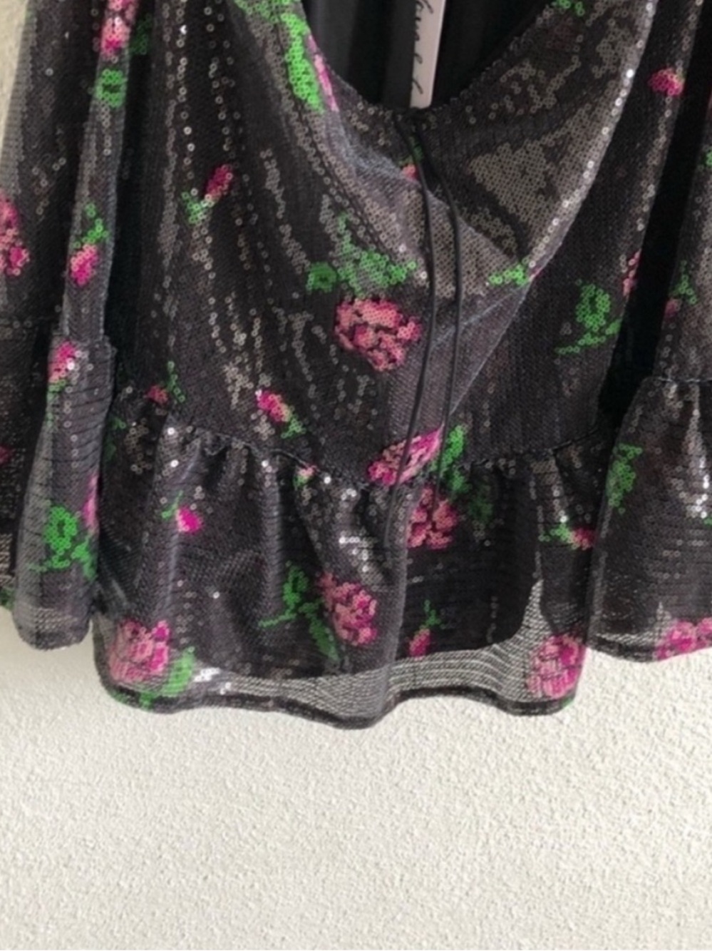 NWT For Love & Lemons Every Rose Sequin Mini Dress - Picture 6 of 9